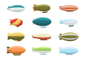 多彩的热气船素材