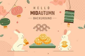 中国风中秋月饼月