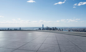 蓝天城市  白云 城市场景