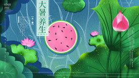 二十四节气大暑海报 