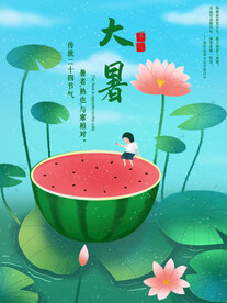 二十四节气大暑海报