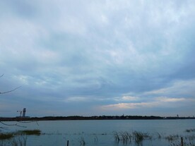 湖边湿地晚霞彩云