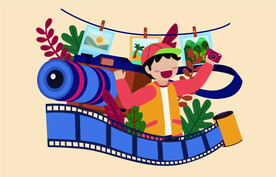 ai矢量创意摄影人物背景