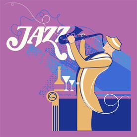 ai矢量复古爵士乐背景