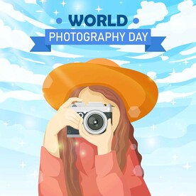 ai矢量手绘女孩摄影插画