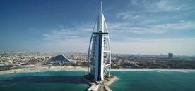 高清航拍鸟瞰迪拜城市建筑风光