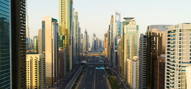 高清航拍鸟瞰迪拜城市建筑风光