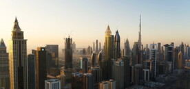 高清航拍鸟瞰迪拜城市建筑风光