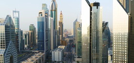 高清航拍鸟瞰迪拜城市建筑风光