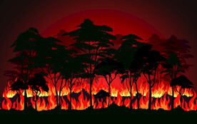 ai矢量森林火灾背景