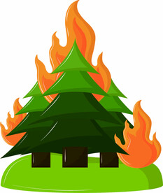 ai矢量卡通森林防火