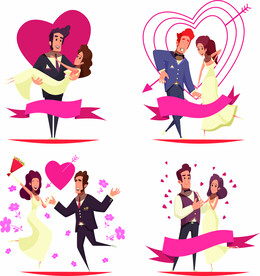 ai矢量婚礼人物