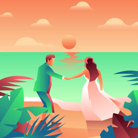 ai矢量户外婚礼背景