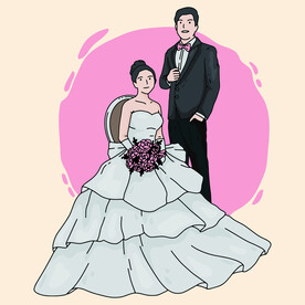ai矢量婚礼人物背景
