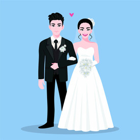 ai矢量婚礼人物