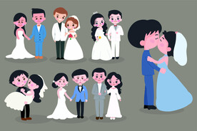 ai矢量婚礼人物素材合集