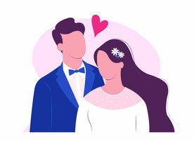 ai矢量扁平风婚礼人物