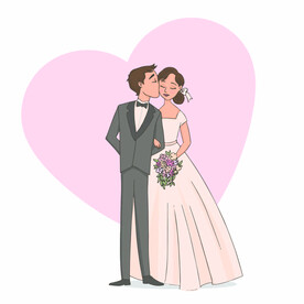 ai矢量婚礼人物