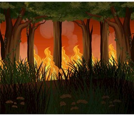 ai矢量森林火灾背景