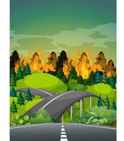 ai矢量森林防火插画