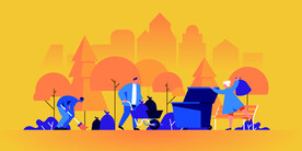 ai矢量秋季垃圾清理