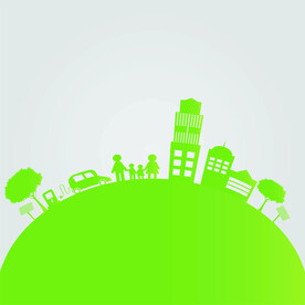 ai矢量绿色环保剪影