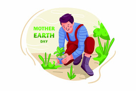 ai矢量植树节人物