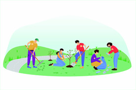 ai矢量地球日背景