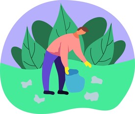 ai矢量垃圾清理人物