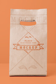 时尚牛皮纸包装袋样机效果图图片