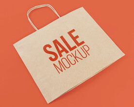 时尚牛皮纸包装袋样机效果图图片