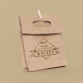 时尚牛皮纸包装袋样机效果图图片