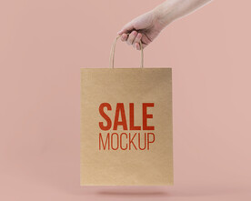 时尚牛皮纸包装袋样机效果图图片