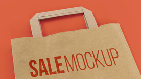 时尚牛皮纸包装袋样机效果图图片