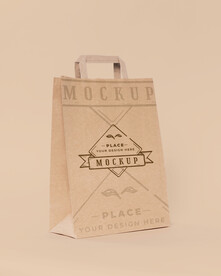 时尚牛皮纸包装袋样机效果图图片