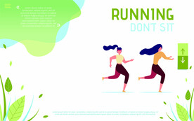 ai矢量简约女子跑步插图