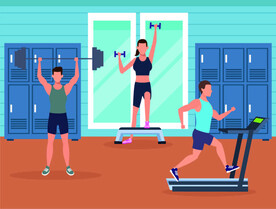 ai矢量健身房运动人物