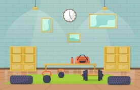 ai矢量扁平风健身房背景