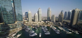 高清航拍鸟瞰迪拜城市建筑风光