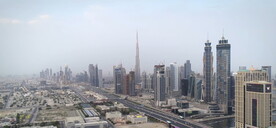 高清航拍鸟瞰迪拜城市建筑风光