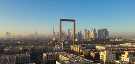 高清航拍鸟瞰迪拜城市建筑风光