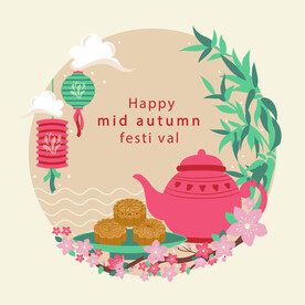 ai矢量淡雅中秋节背景