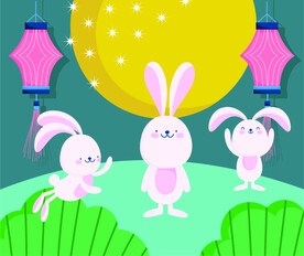 ai矢量卡通中秋背景