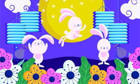 ai矢量彩色卡通中秋背景