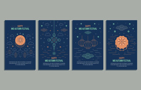 ai矢量扁平风中秋背景