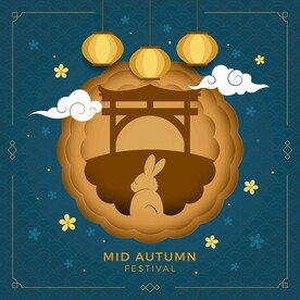 ai矢量方形中秋背景