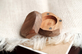 手工木头 戒指盒