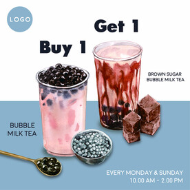 ai矢量奶茶促销海报