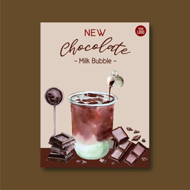 ai矢量简约巧克力奶茶