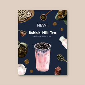 ai矢量咖啡色奶茶背景